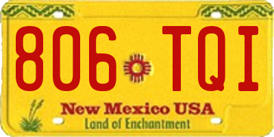 NM license plate 806TQI