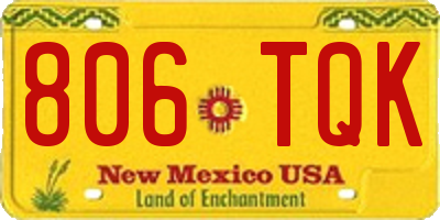 NM license plate 806TQK