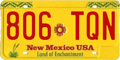 NM license plate 806TQN