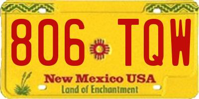 NM license plate 806TQW