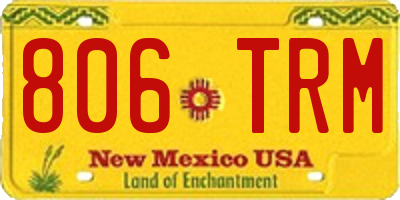 NM license plate 806TRM