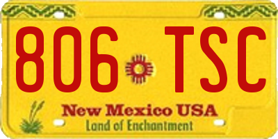 NM license plate 806TSC