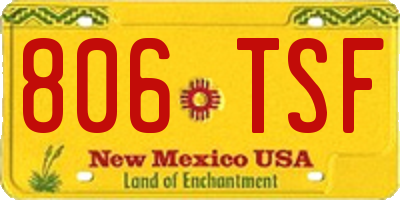 NM license plate 806TSF