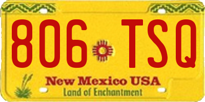 NM license plate 806TSQ