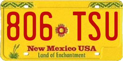 NM license plate 806TSU
