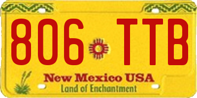 NM license plate 806TTB