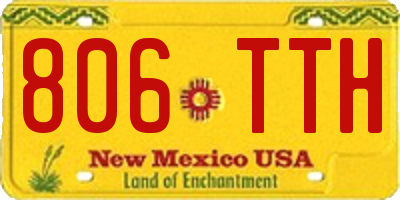 NM license plate 806TTH