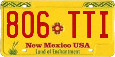 NM license plate 806TTI