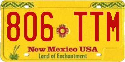 NM license plate 806TTM