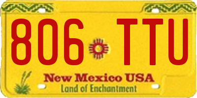 NM license plate 806TTU