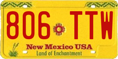NM license plate 806TTW