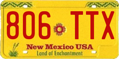NM license plate 806TTX