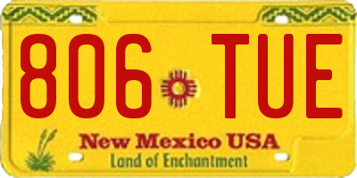 NM license plate 806TUE