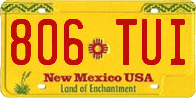 NM license plate 806TUI