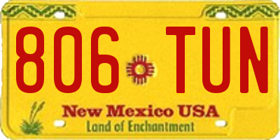 NM license plate 806TUN