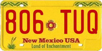 NM license plate 806TUQ