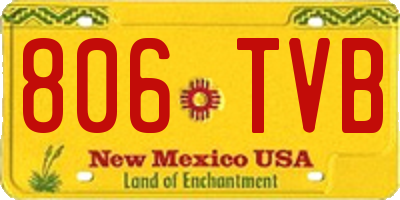 NM license plate 806TVB