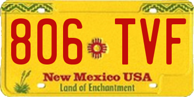 NM license plate 806TVF
