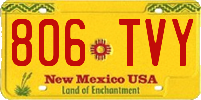 NM license plate 806TVY