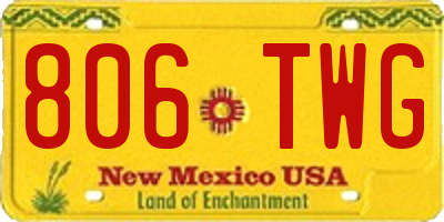 NM license plate 806TWG