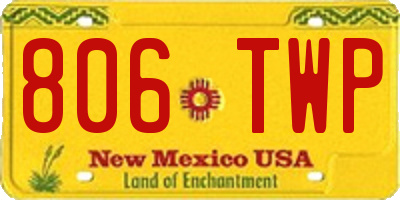NM license plate 806TWP