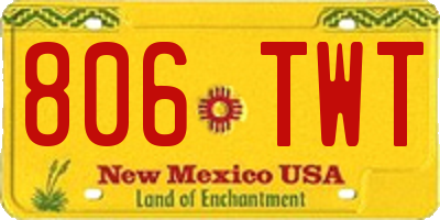 NM license plate 806TWT