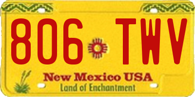 NM license plate 806TWV