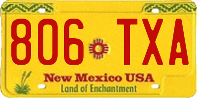 NM license plate 806TXA