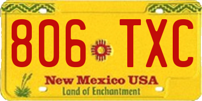 NM license plate 806TXC