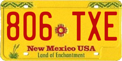 NM license plate 806TXE