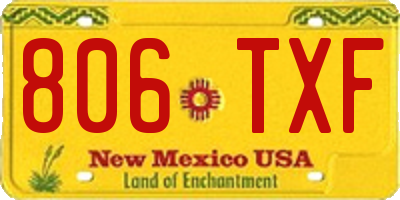 NM license plate 806TXF