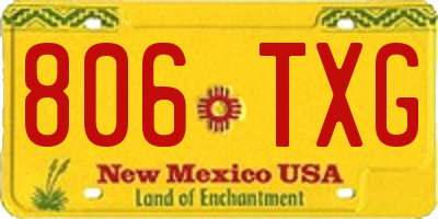 NM license plate 806TXG