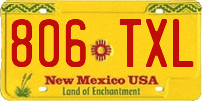 NM license plate 806TXL