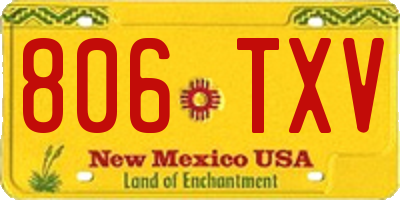 NM license plate 806TXV