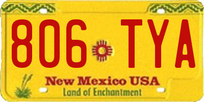 NM license plate 806TYA