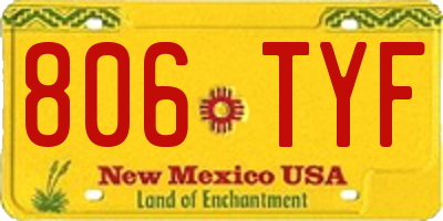 NM license plate 806TYF