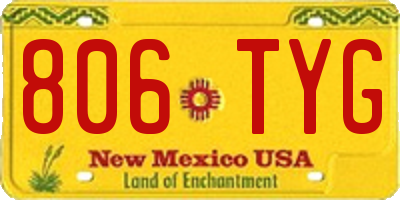 NM license plate 806TYG