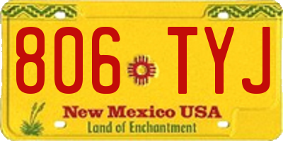 NM license plate 806TYJ