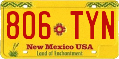 NM license plate 806TYN