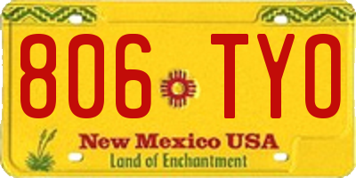 NM license plate 806TYO
