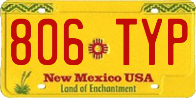 NM license plate 806TYP