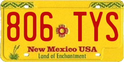 NM license plate 806TYS