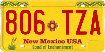 NM license plate 806TZA