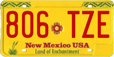 NM license plate 806TZE