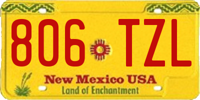 NM license plate 806TZL