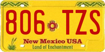 NM license plate 806TZS