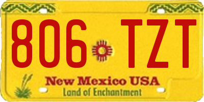 NM license plate 806TZT