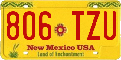 NM license plate 806TZU