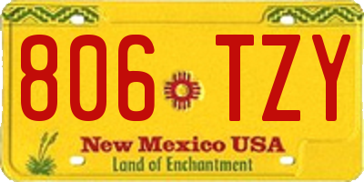 NM license plate 806TZY