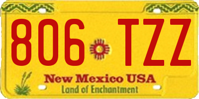 NM license plate 806TZZ